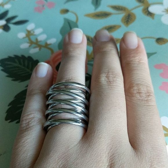 Size 7.4 silver spring ring - Picture 3 of 4